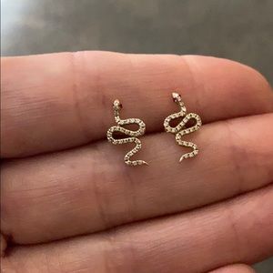 Diamond & Ruby yellow gold stud earrings authentic